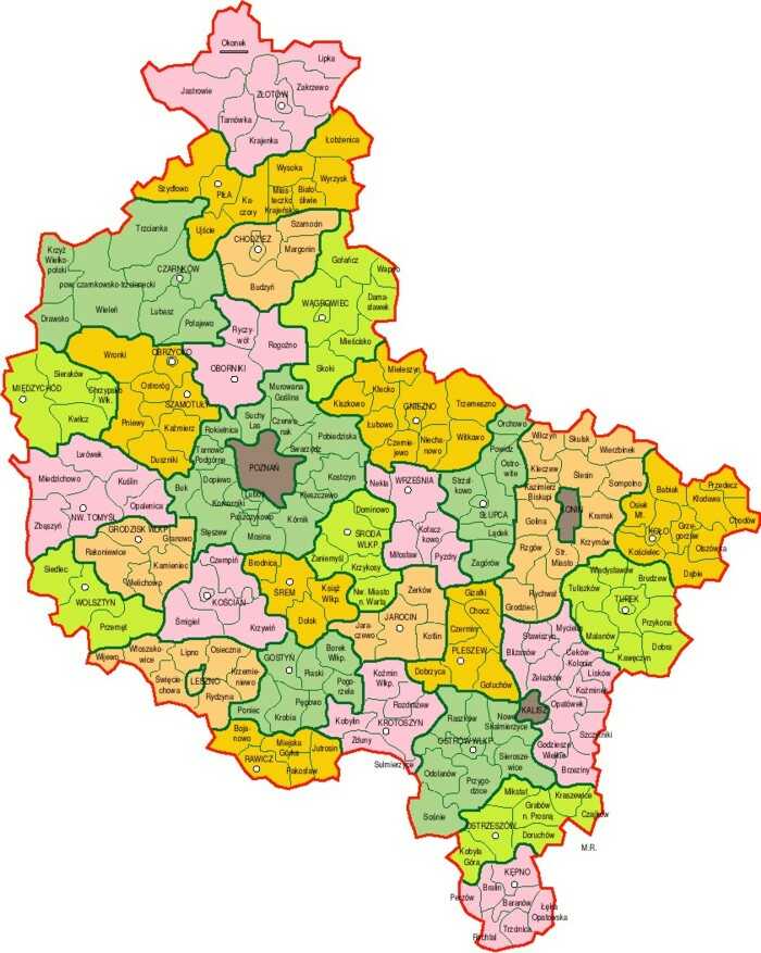 Mapa Wielkopolski - budowa domów drewnianych
